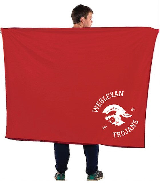 Blanket - Wesleyan Trojans Red