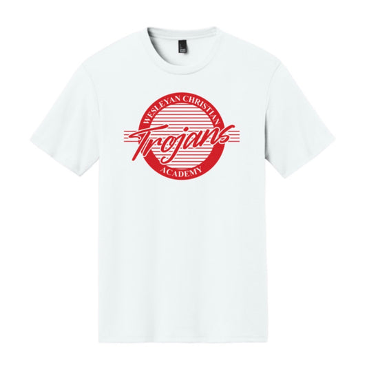 White Trojans Round T-shirt