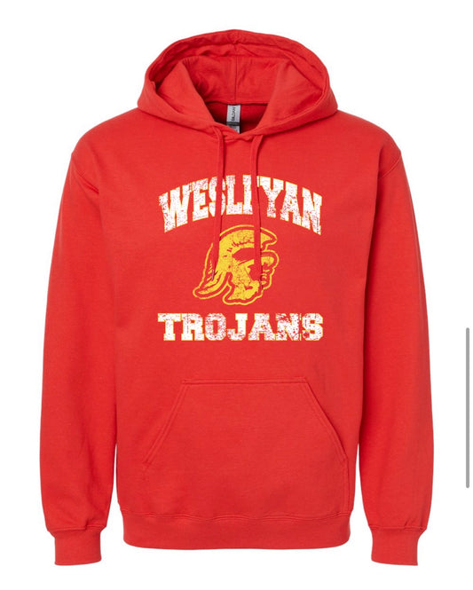 Hoodie Red Wesleyan Trojans