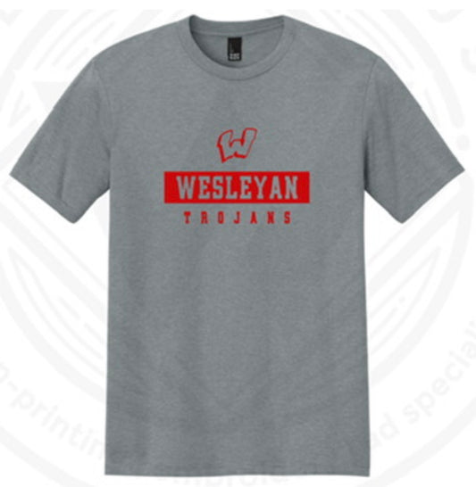 Gray Wesleyan Trojans T-shirt