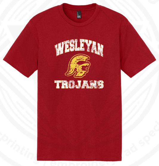 Youth Red Wesleyan Trojans T-shirt